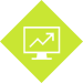 Graph on a computer showing growth over time.